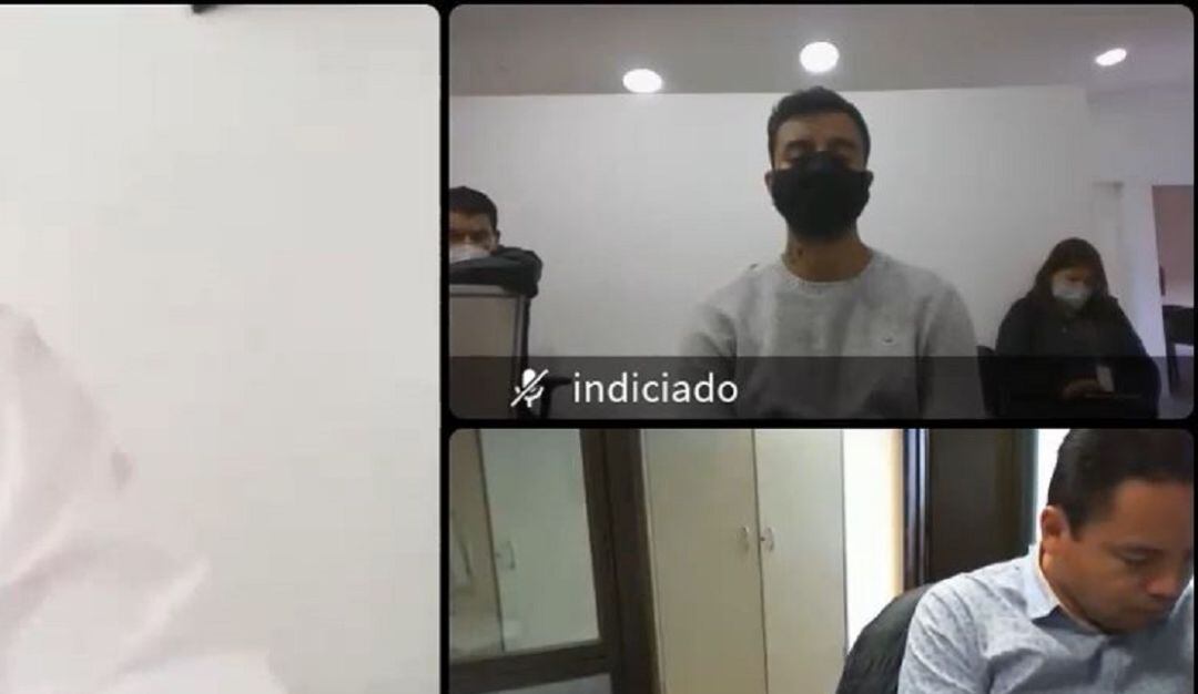 Foto tomada de la audiencia de solicitud de medida de aseguramiento contra Paul Naranjo, investigado por el crimen de Ana María Castro