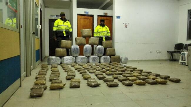 Policía incauta 252 kilogramos de marihuana en Popayán. Foto: Policía Nacional