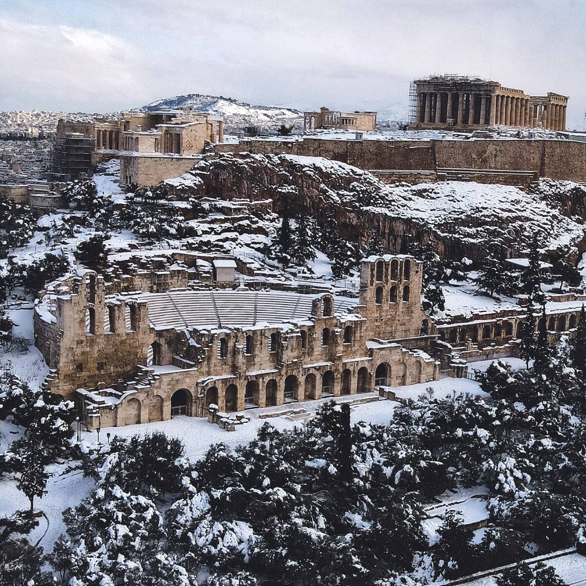 Grecia está en alerta roja por lluvias torrenciales y nevadas en el país
