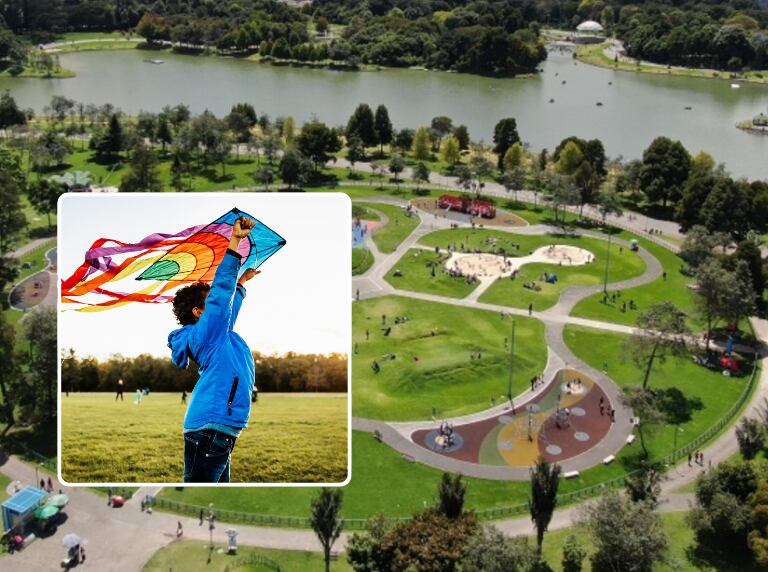 Parque Simón Bolívar (Alcaldía de Bogotá) Niño sosteniendo una cometa (Getty Images)