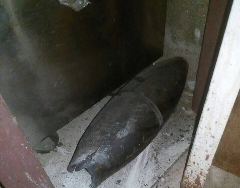 Mortero hallado en casa del barrio Manzanares. 