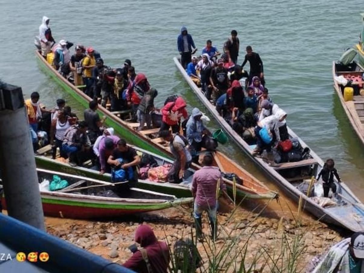 Habitantes de Bocas del Manso se desplazan al casco urbano de Tierralta, Córdoba