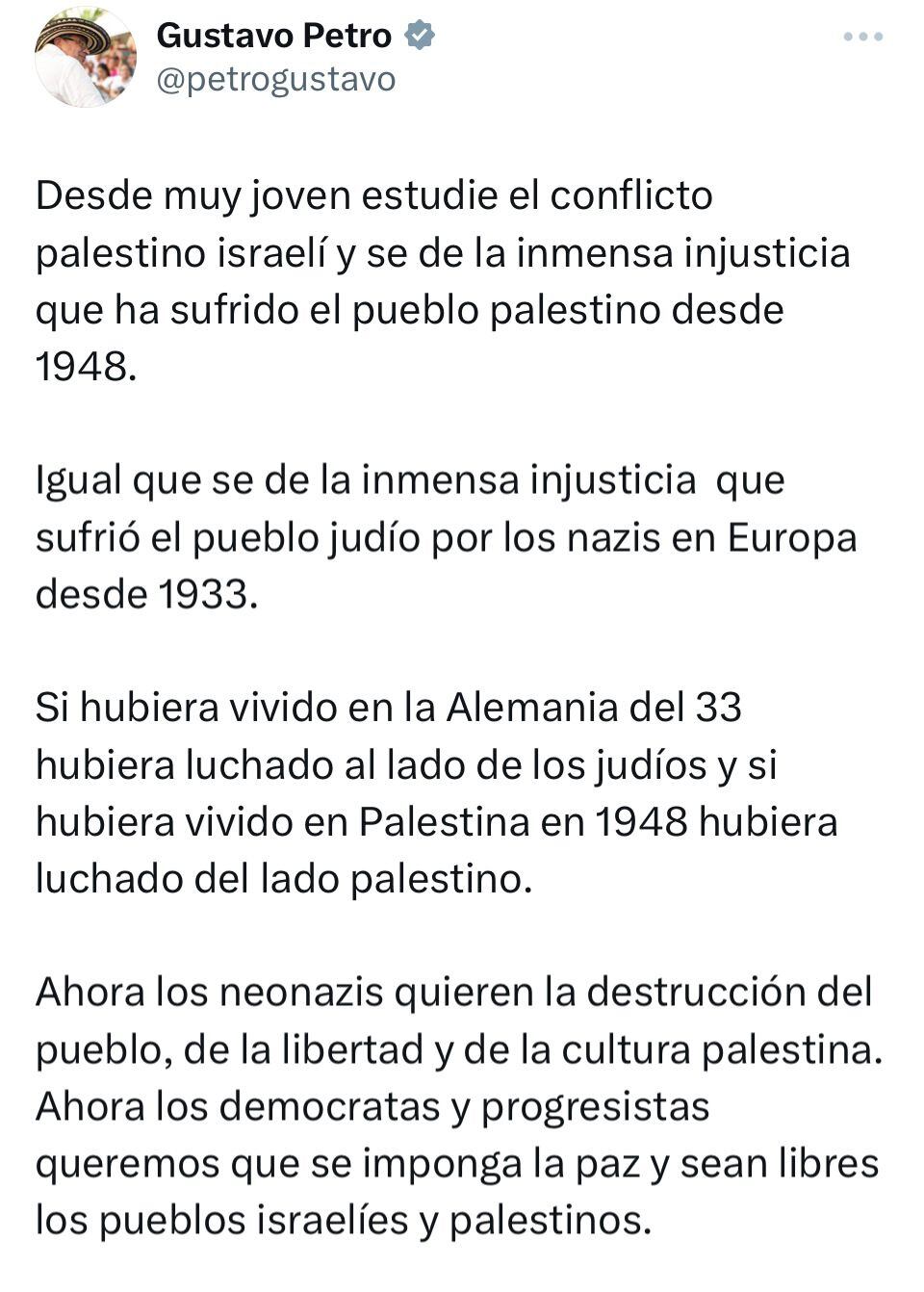 Gustavo Petro a través de la red social X.