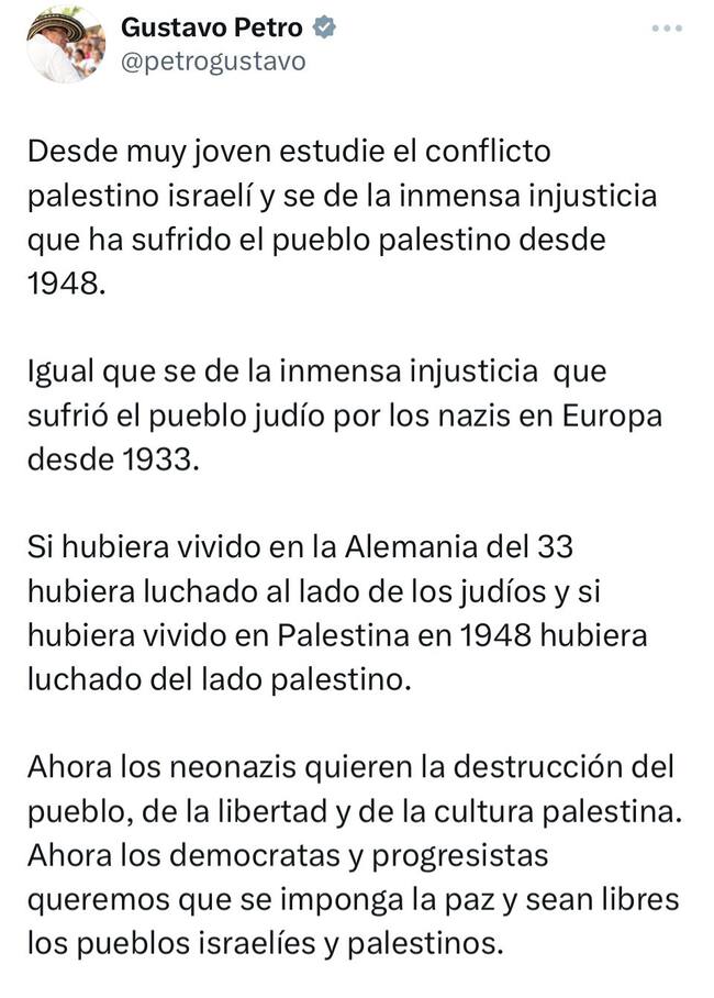 Gustavo Petro a través de la red social X.