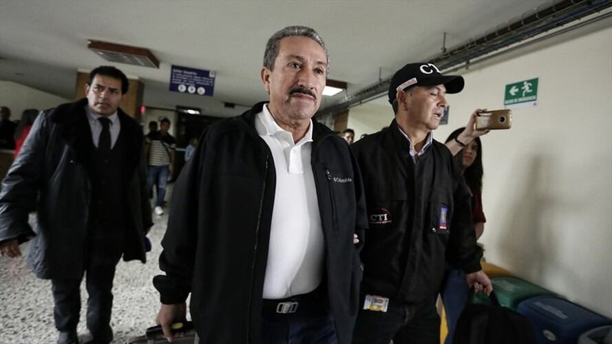 Hugo Aguilar fue capturado en Bucaramanga y posteriormente trasladado a los juzgados de Paloquemao en Bogotá. Foto: Colprensa