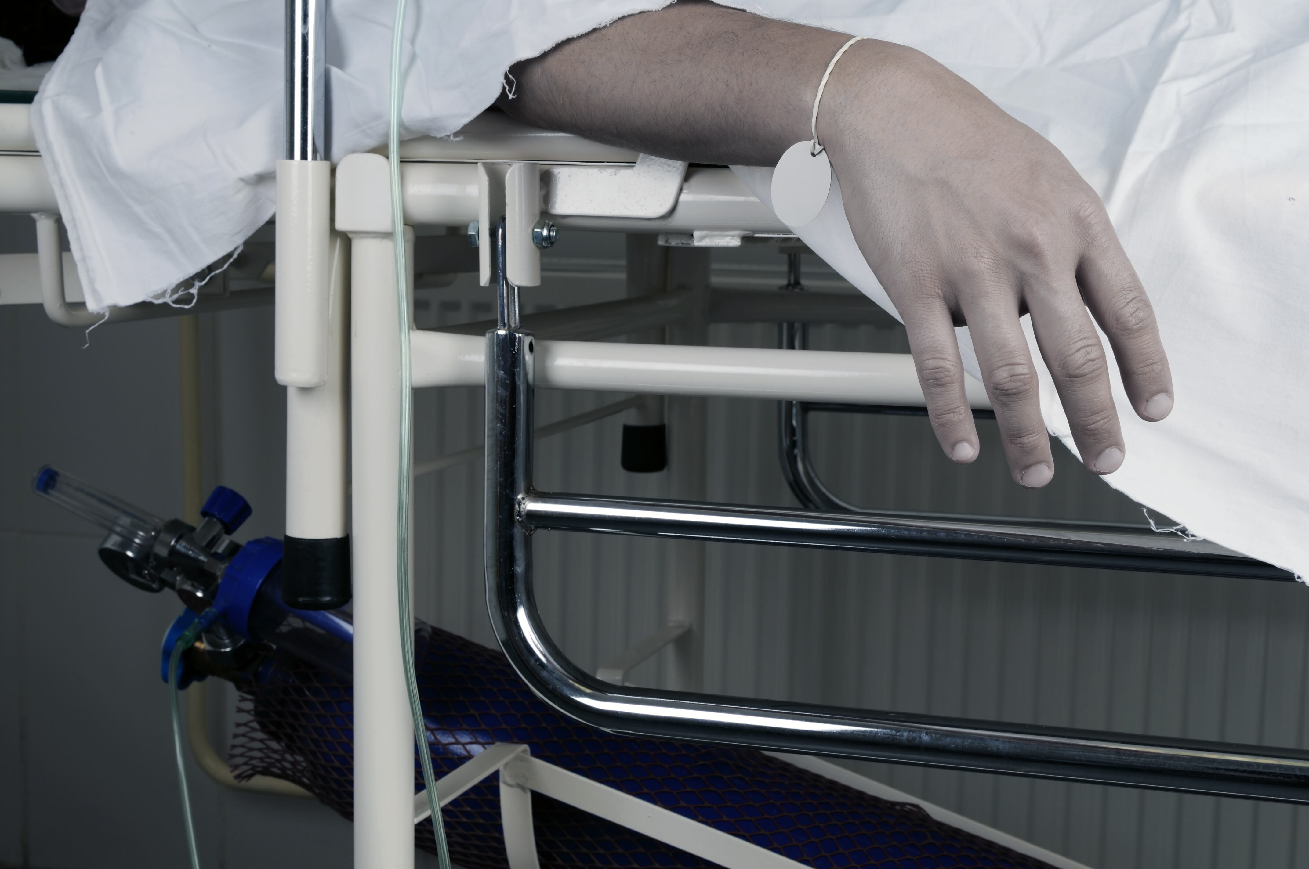 A shot in the morgue,toned image