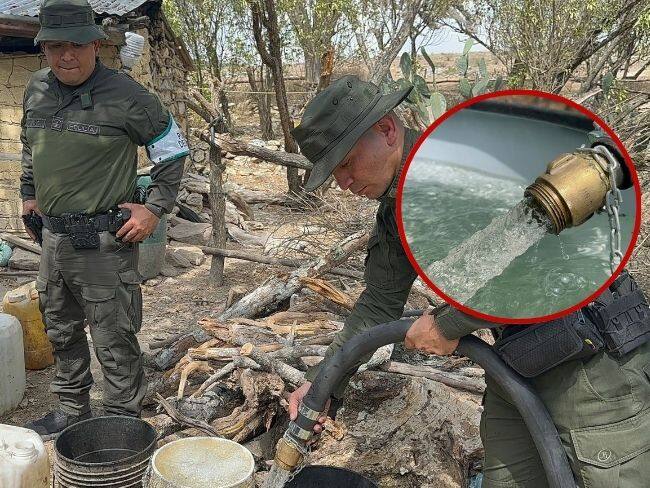 Sequía en Santander: Policía llevó 20 mil litros de agua a Los Santos