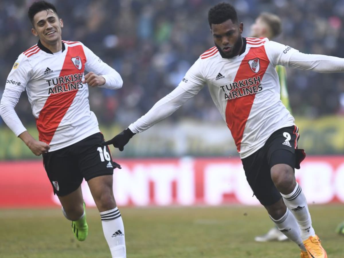 Miguel Borja, figurón en goleada de River Plate sobre Aldosivi