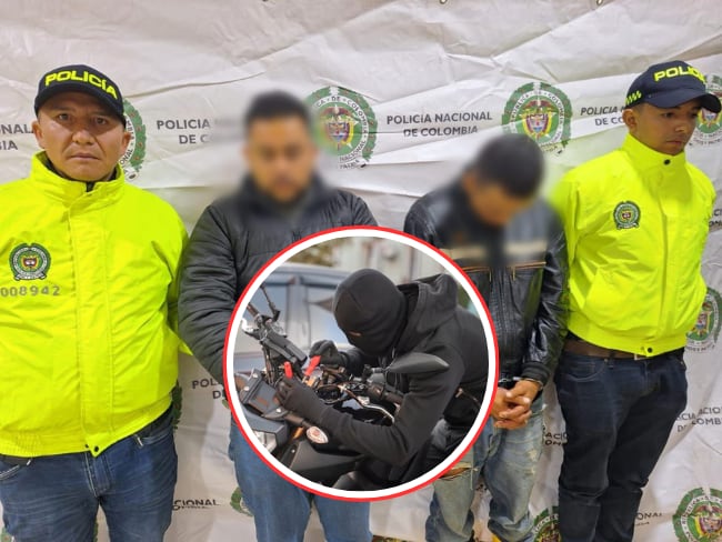 Capturan a ladrones de motocicletas en Bogotá.