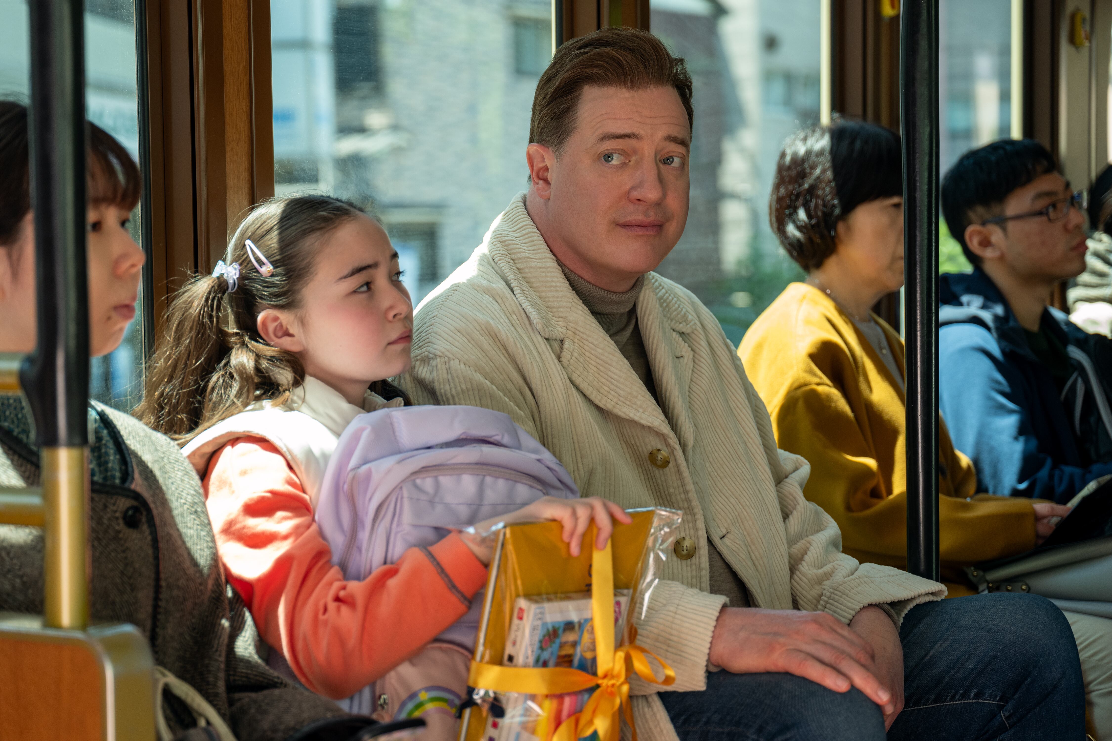 Shannon Gorman and Brendan Fraser in RENTAL FAMILY. Photo by James Lisle/Searchlight Pictures. © 2025 Searchlight Pictures. All Rights Reserved.