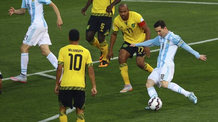 Reviva el primer gol del partido entre Argentina y Jamaica