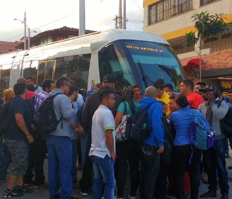 El transporte estuvo paralizado por 45 minutos. 