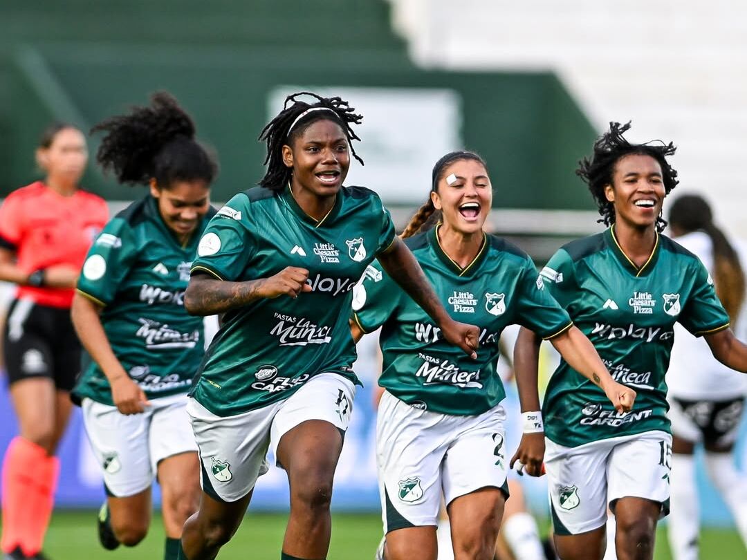 Las jugadoras del Cali celebran la clasificación a la final de la Copa Libertadores femenina / Deportivo Cali.