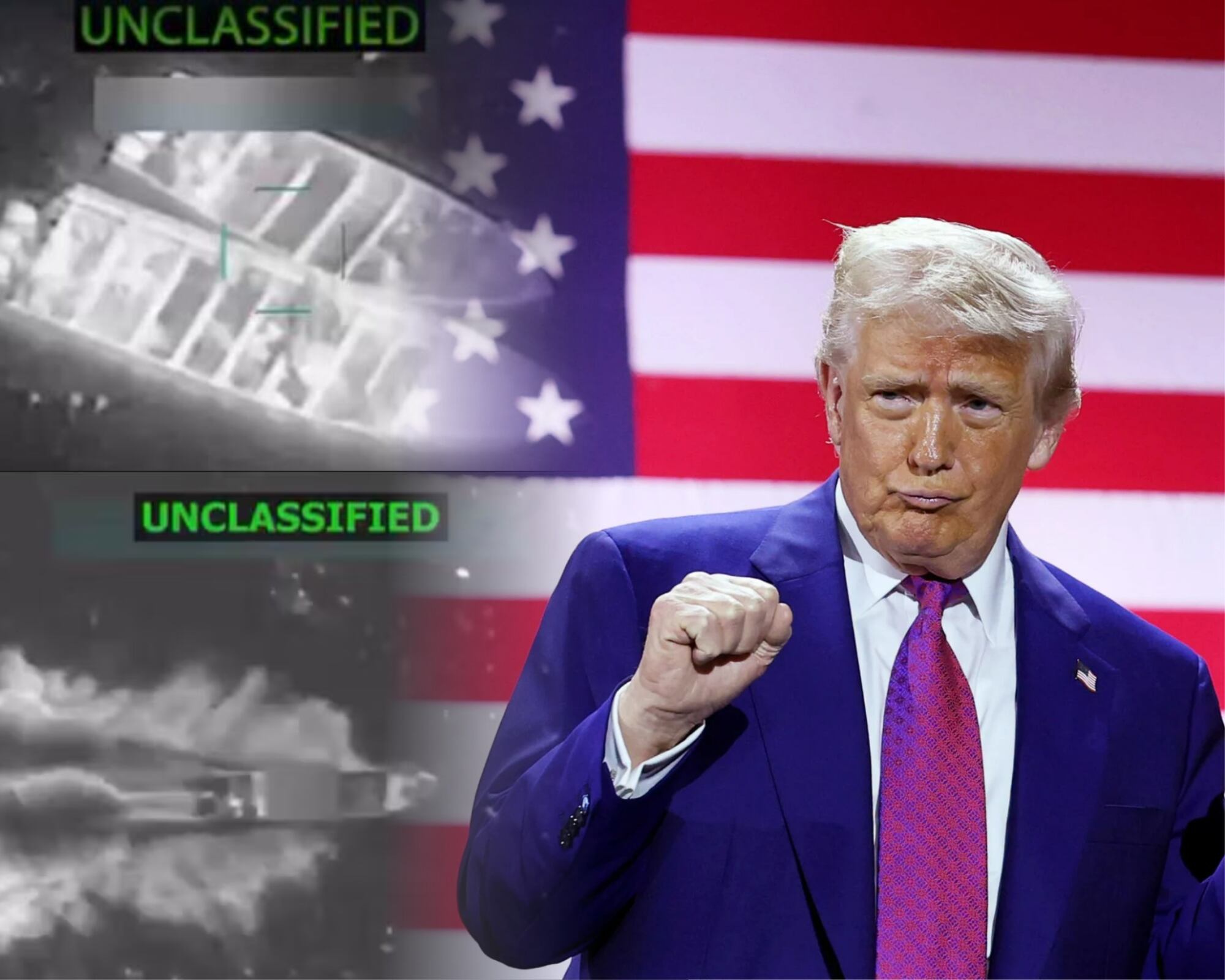 Donald Trump y bombardeos en el Caribe. Foto: Caracol Radio, Getty Images.