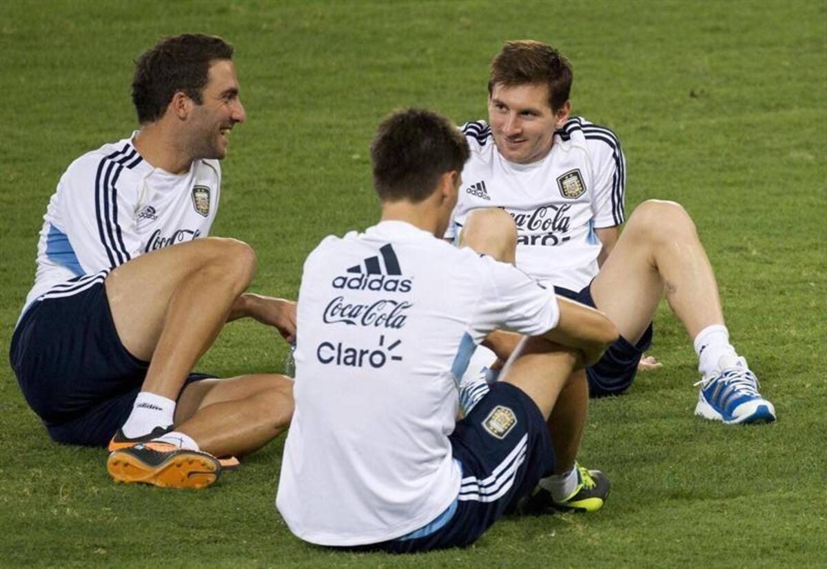 Los jugadores de la Selección de Argentina entrenaron en Roma.