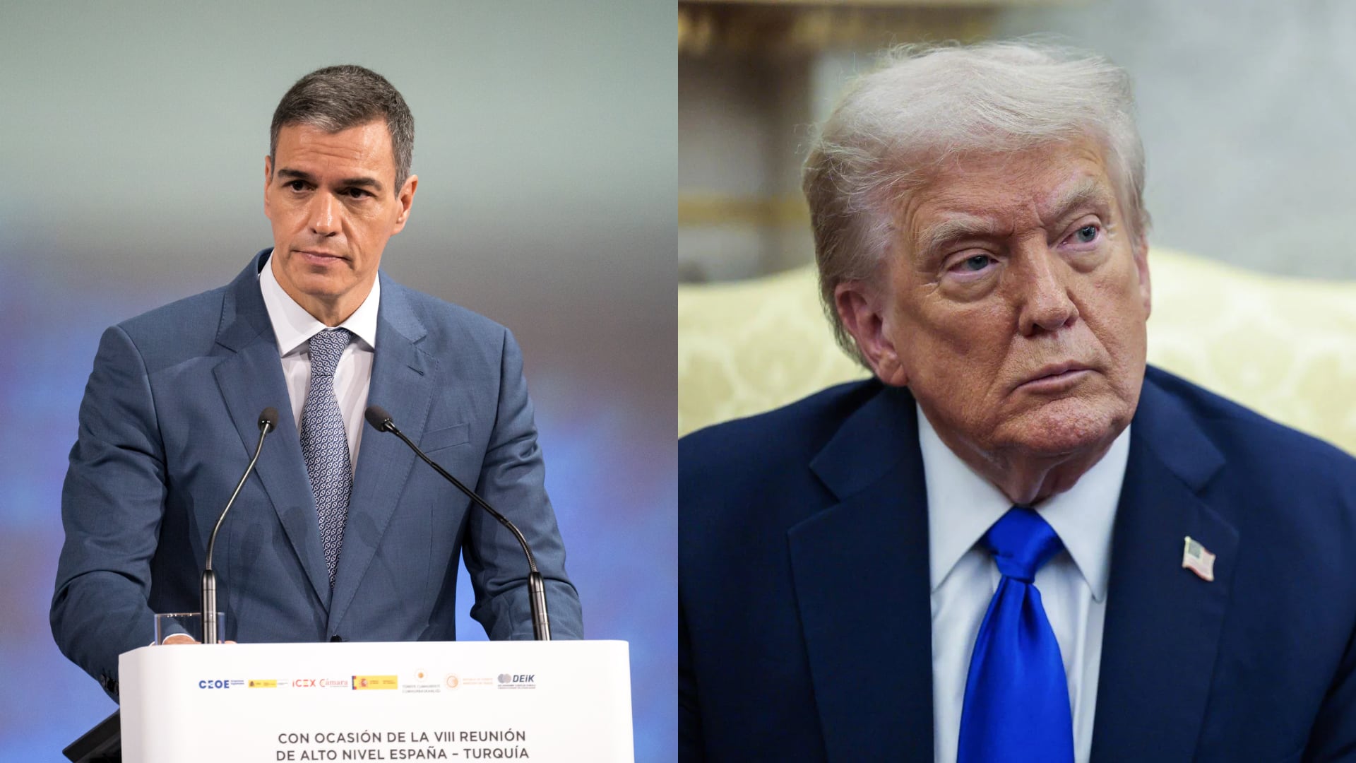 Pedro Sánchez FOTO: Diego Radames/Europa Press - Donald Trump, FOTO: