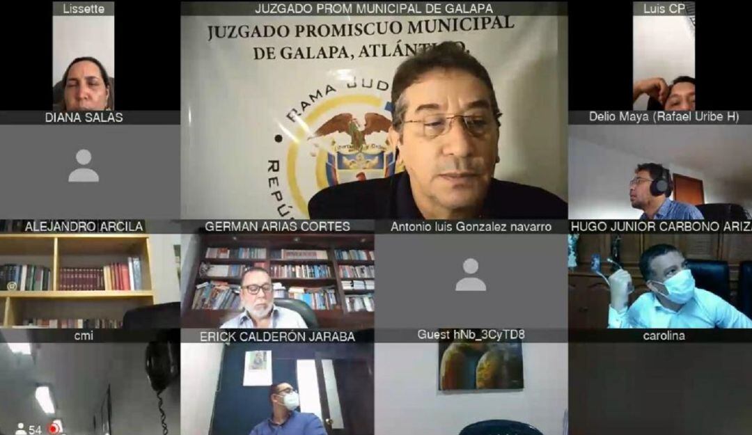 Captura de pantalla de audiencia virtual