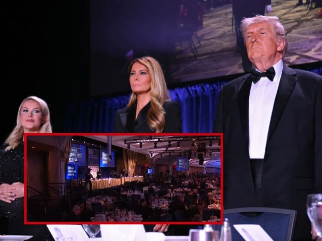 Donald Trump y Melania Trump en la cena anual de la Asociación de Corresponsales de la Casa Blanca (WHCA).