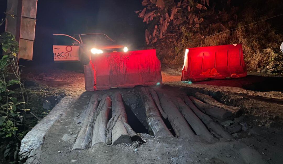 Bloqueo en vía de Santa María.
