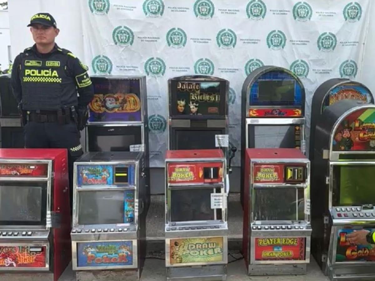 Policía incautó 12 maquinas tragamonedas avaluadas en más de $225 millones de pesos en Córdoba