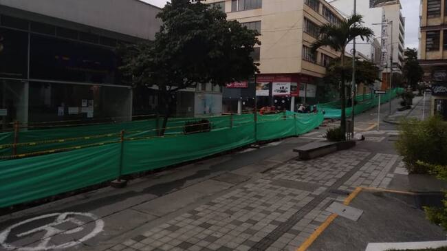 Obras de Empresas Públicas de Armenia en el centro de la ciudad