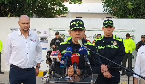 Policía del Atlántico en rueda de prensa sobre la investigación