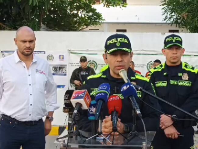 Policía del Atlántico en rueda de prensa sobre la investigación