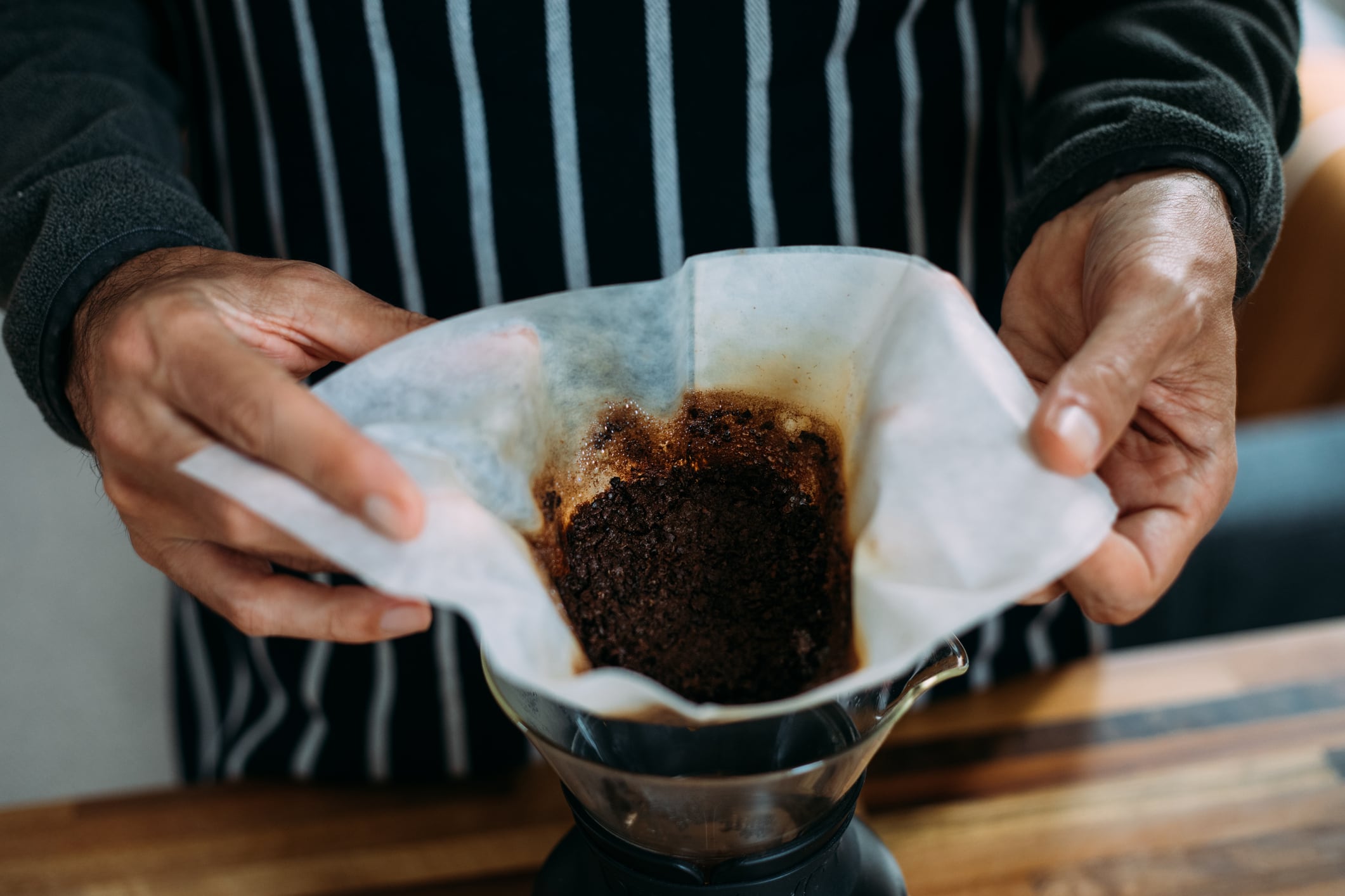 'Cuncho' de café en filtro, imagen de referencia // Getty Images