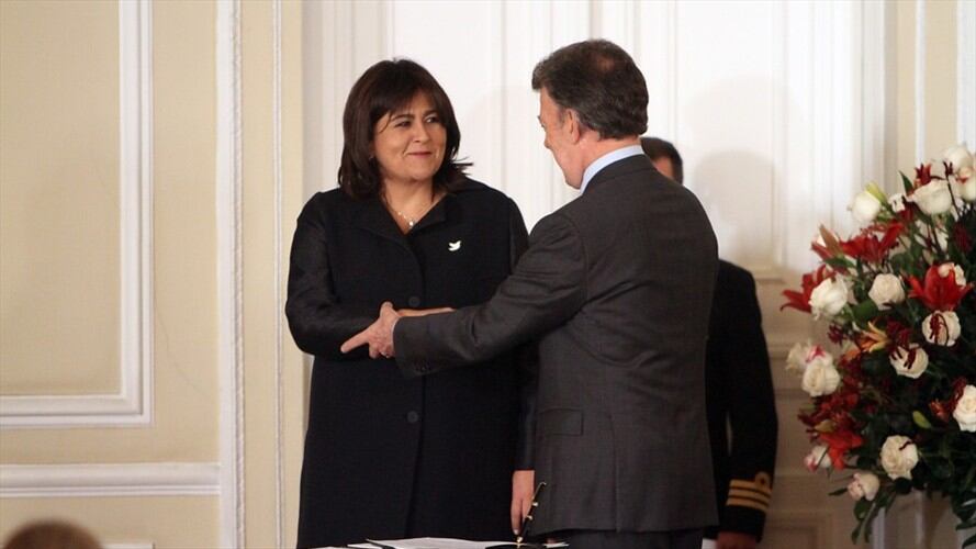 María Lorena Gutiérrez y Juan Manuel Santos. Foto: Colprensa