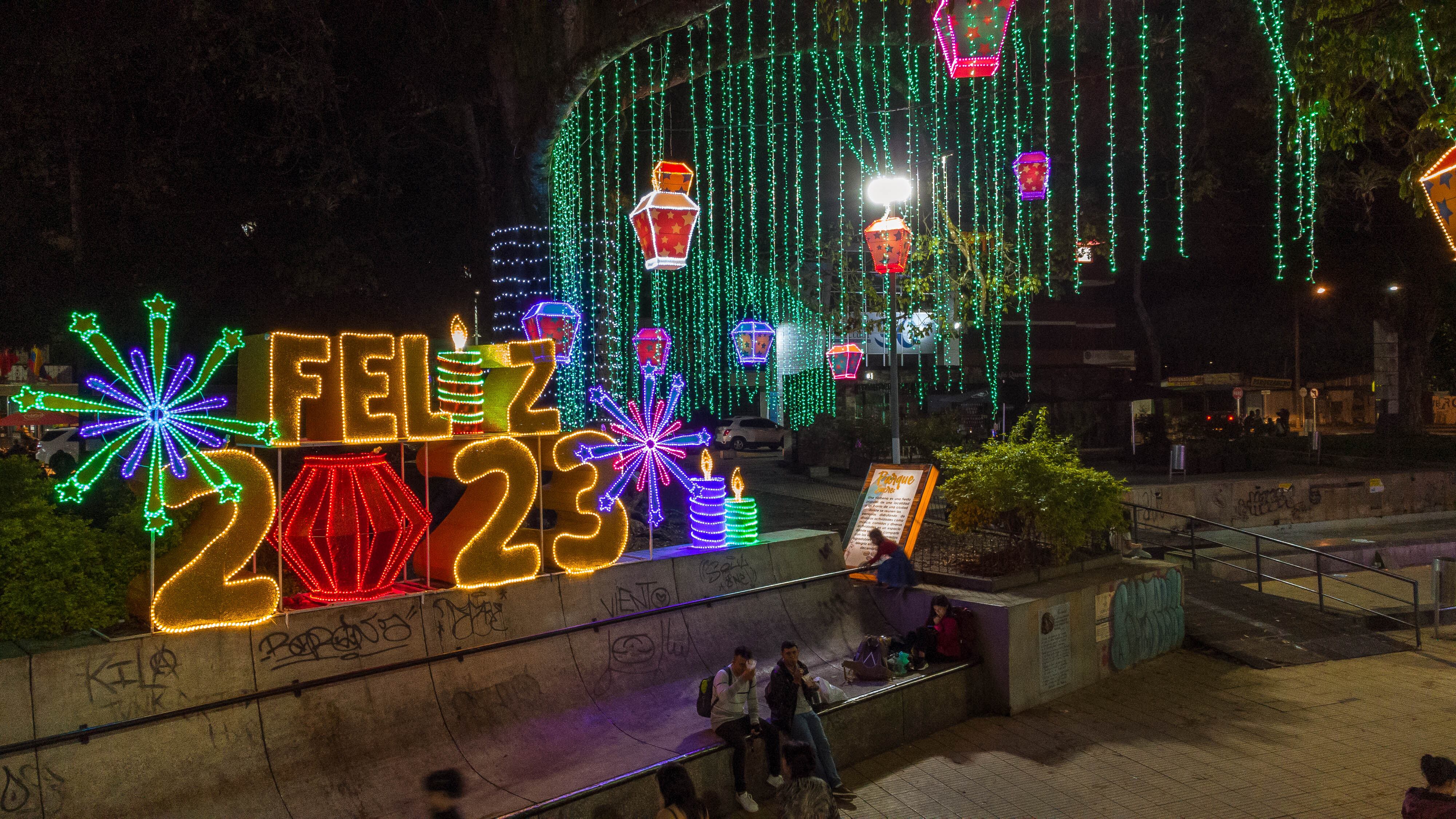 Alumbrado navideño Parque Sucre, Armenia. Foto Cortesía Edeq