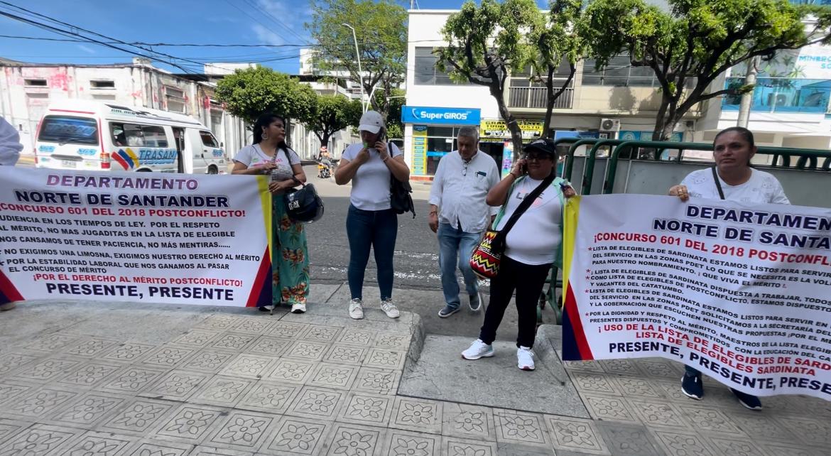 Protesta de docentes en Norte de Santander / Foto: Caracol Radio Cúcuta.