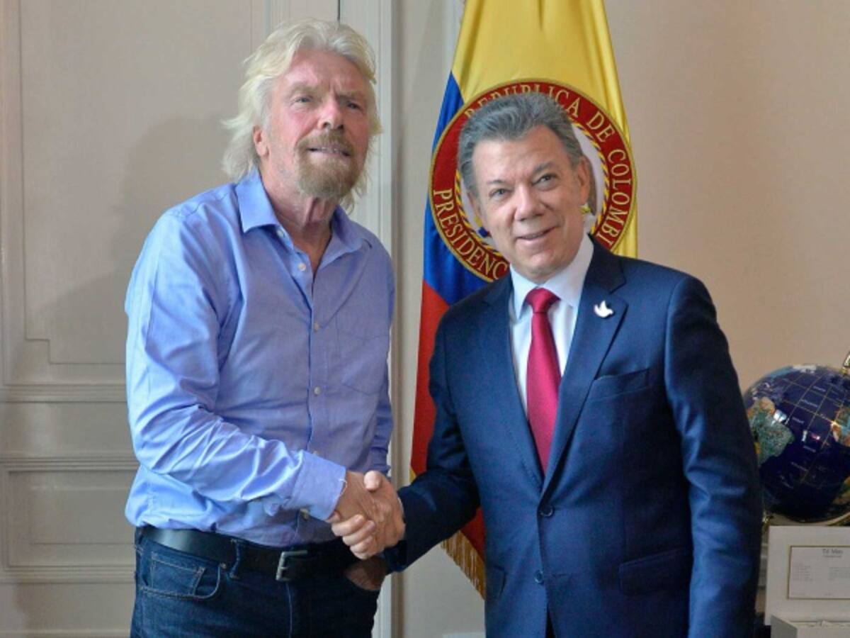 El magnate Richard Branson se reunió con el presidente Santos