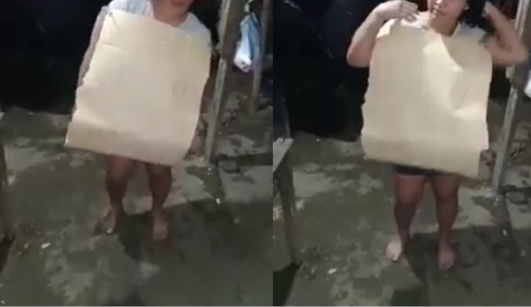 Mujer víctima de letreros de las disidencias