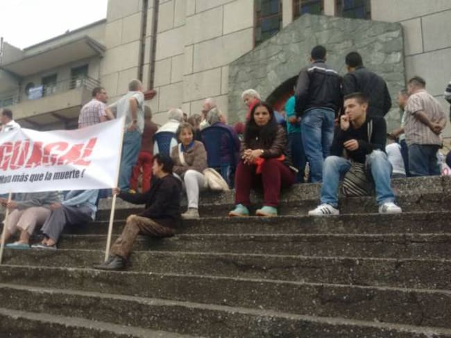 Protesta en Medellín por relleno sanitario El Guacal. 