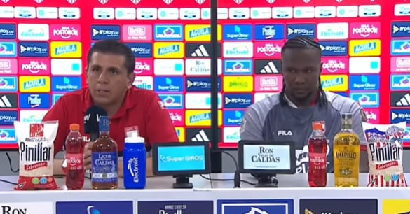 Francisco López y Hugo Rodallega en conferencia de prensa / Dimayor