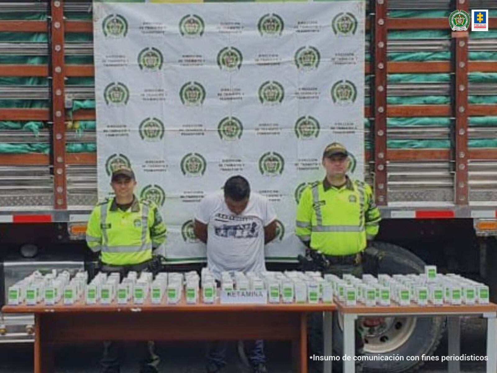 Ketamina incautada en vías de Risaralda - Fiscalía seccional Risaralda.