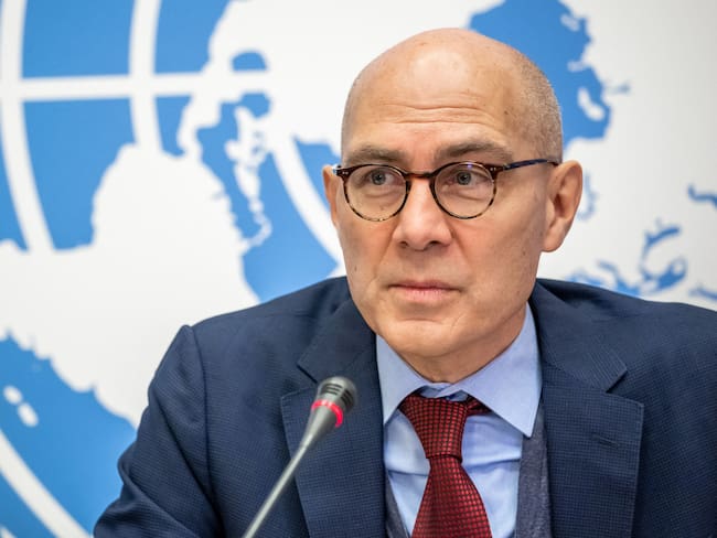 High Commissioner for Human Rights Volker Turk delivers a press conference at the UN Offices in Geneva on December 9, 2022. (Photo by FABRICE COFFRINI / AFP) (Photo by FABRICE COFFRINI/AFP via Getty Images)