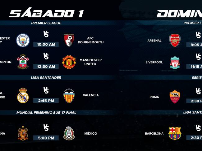 Agéndese con los mejores partidos de este fin de semana