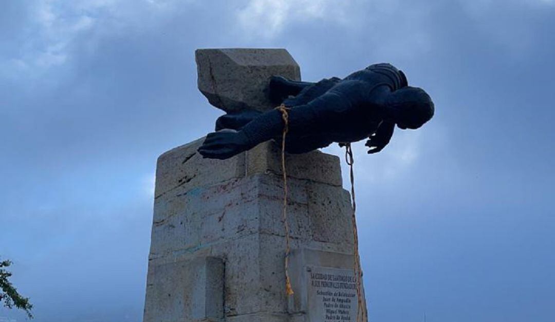 Estatua Sebastián de Belalcázar 28 de abril del 2021