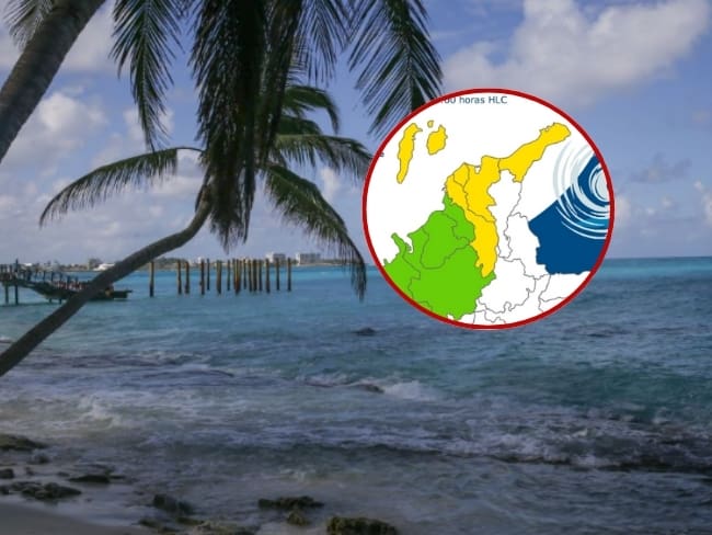 Imagen de referencia de vientos en el Caribe colombiano y el paso del huracán Beryl./ Fotos: Cortesía e imagen gráfica del Ideam