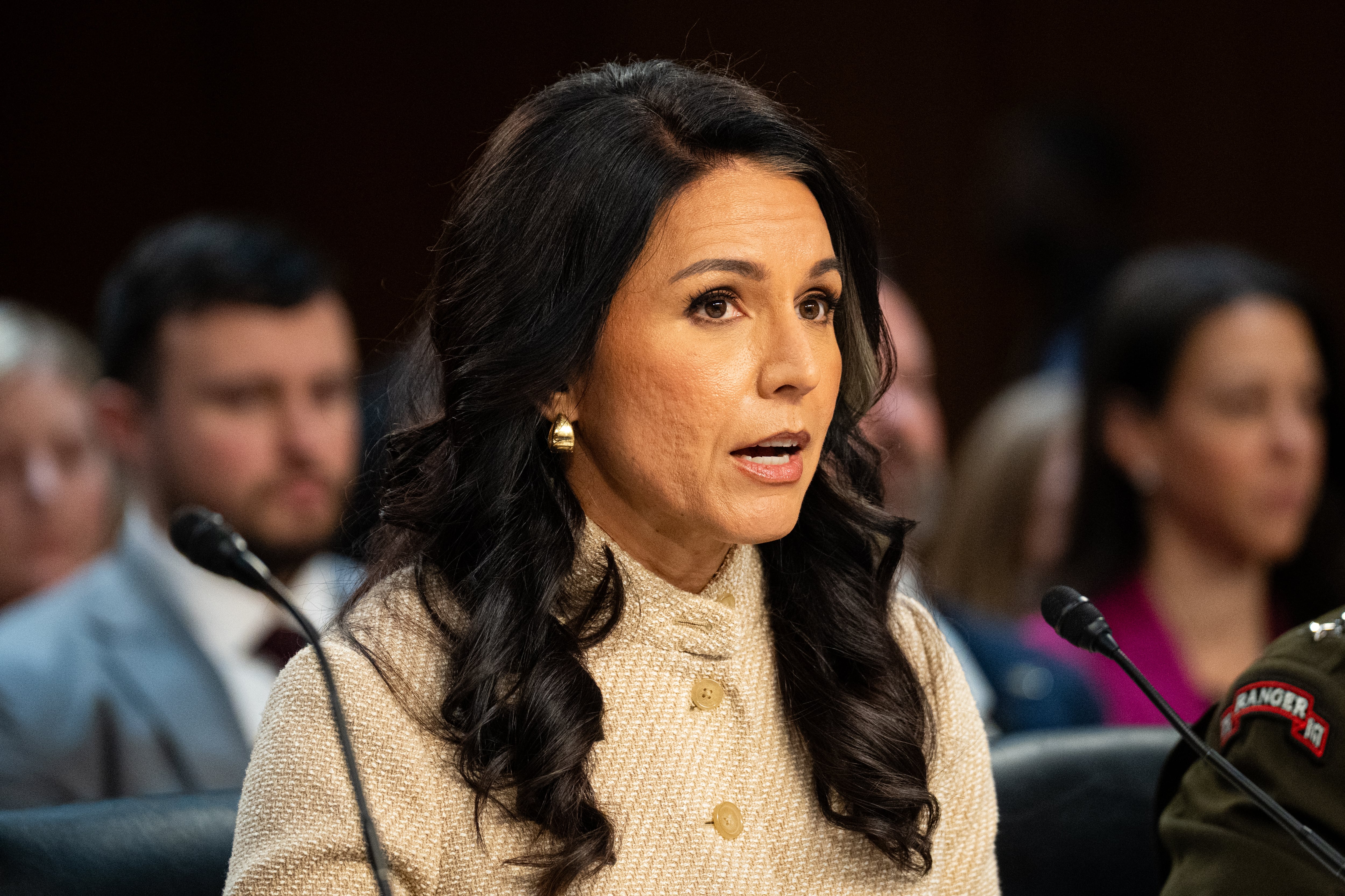 La directora de Inteligencia de Estados Unidos, Tulsi Gabbard, declaró ante el Senado sobre el estado de la seguridad global.  
(FOTO:   Bill Clark/CQ-Roll Call, Inc via Getty Images)