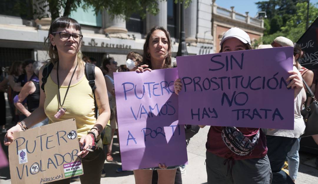 Manifestaciones en España exigiendo la abolición de la prostitución.              Foto: Getty 