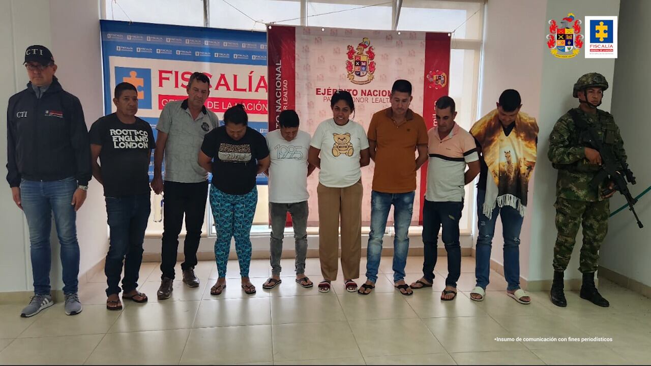 Capturados por actividades relacionados con el narcotráfico en el Catatumbo y el Caribe./ Foto: Fiscalía