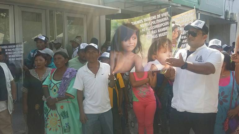 Comunidad Wayuu,  pide apoyo al  gobierno nacional para que no mueran mas niños por desnutricion.