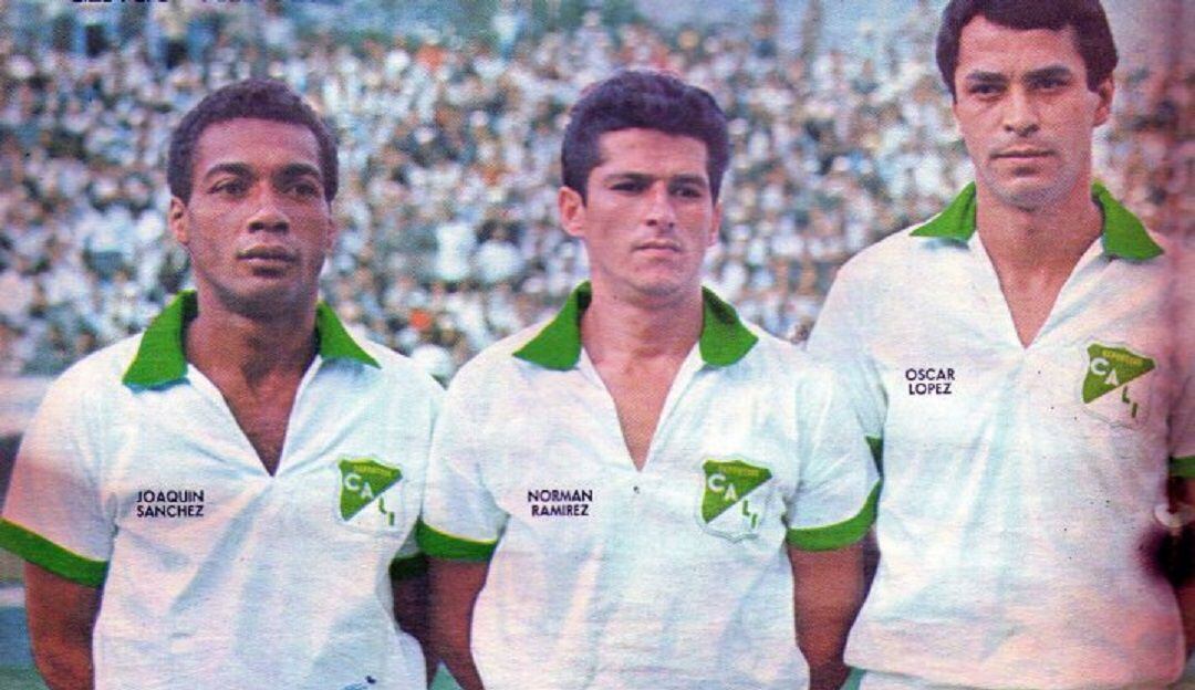 Joaquín Sánchez (izq.) vistiendo la camiseta del Deportivo Cali.