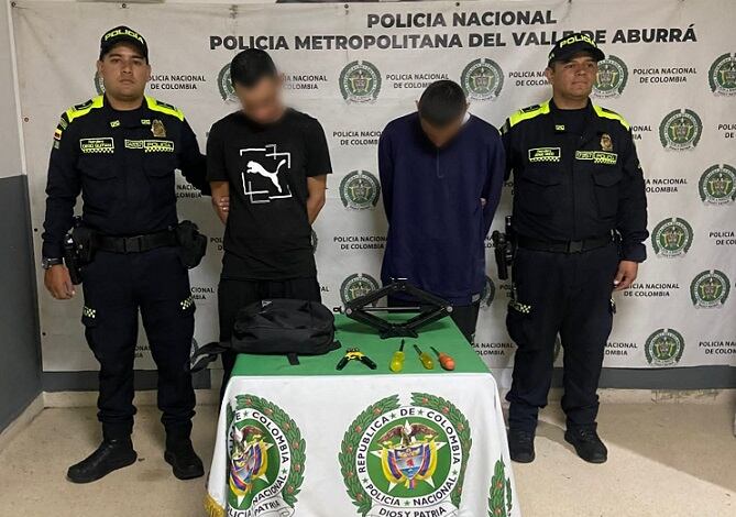 Capturados en Laureles- foto policía Metropolitana