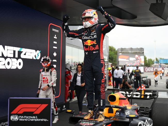 Max Verstappen de Netherlands y Red Bull Racing celebra el GP de España. (Photo by David Ramos/Getty Images)