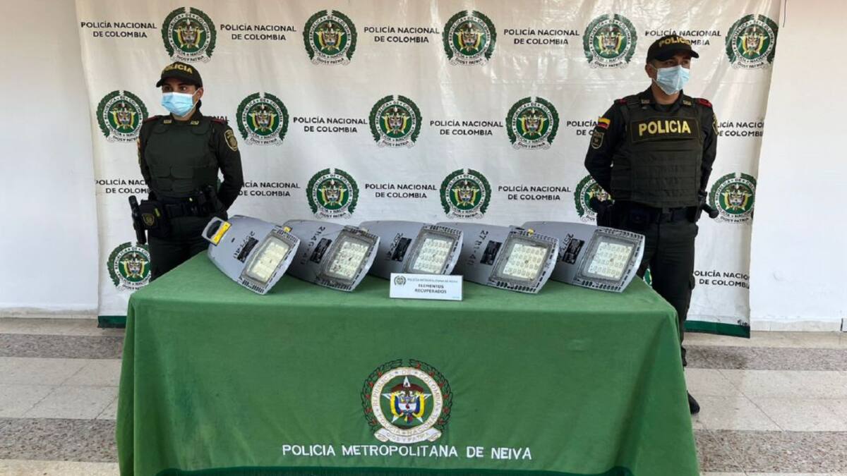 En Neiva recuperan luminarias hurtadas al sistema de alumbrado público