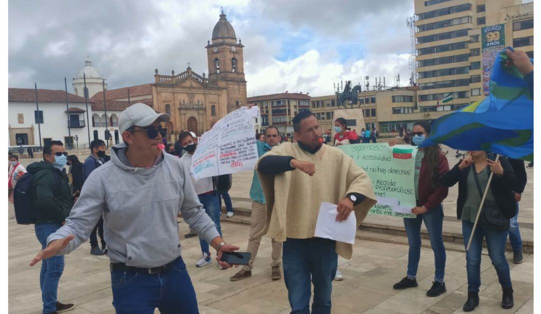 Comunidad sorda protesta en Tunja. 
