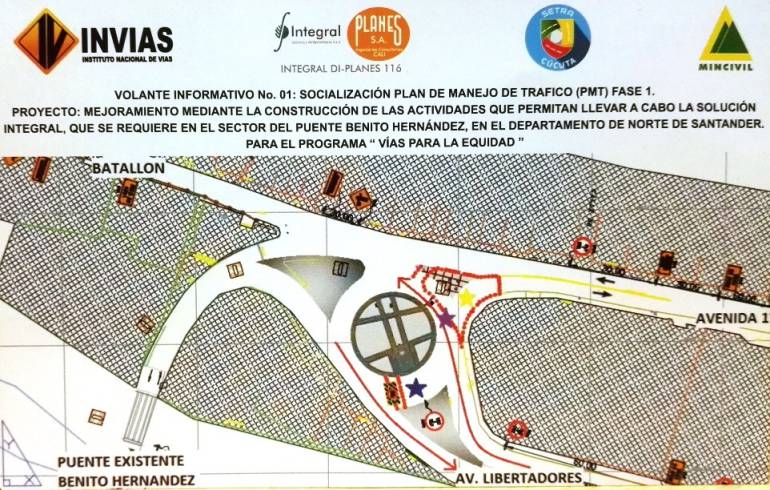 Volante informativo que está siendo entregado previo al inicio de obras el 31 de octubre